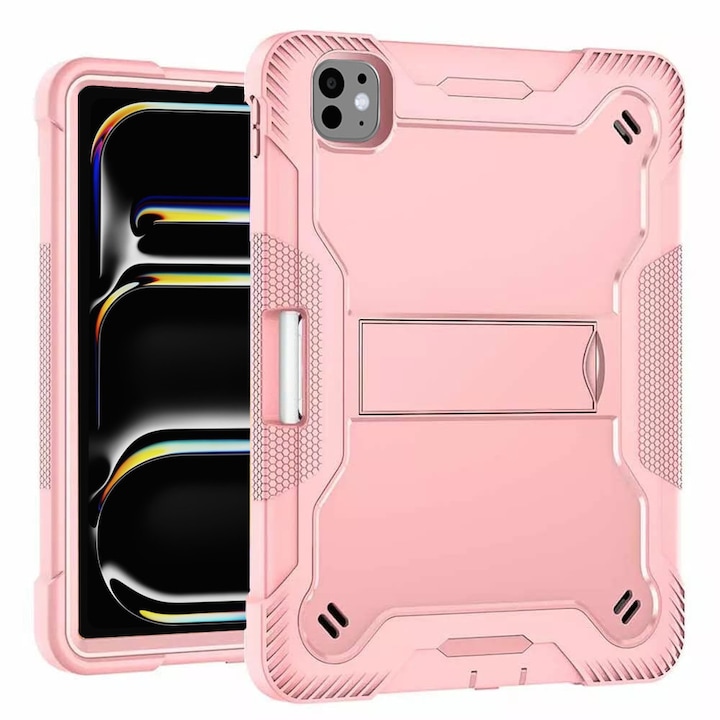 Husa Protectie pentru iPad Pro 13 2024 + Folie, B79, Lexgard, Golden Rose