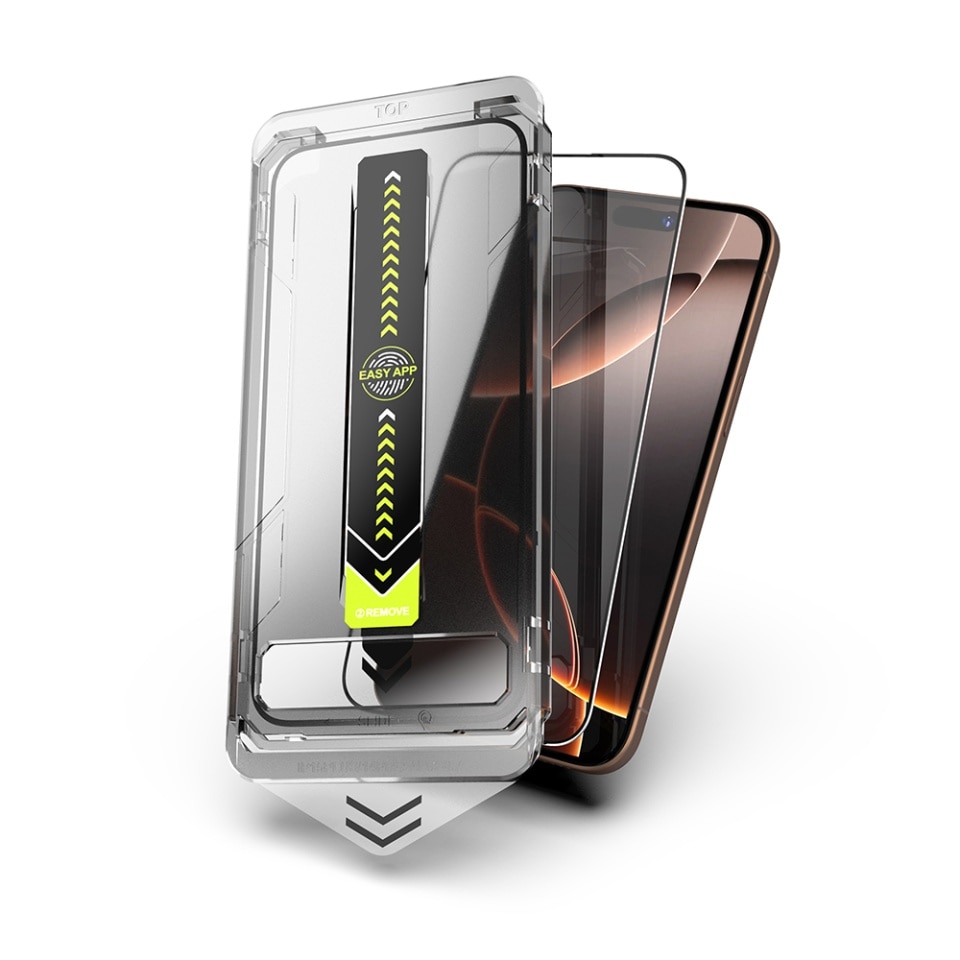 Folie pentru iPhone 15 / 16, SKYDDAR INNOVATION, Sticla Securizata, Ultra HD, TitanGlass, Montare Simpla, set cu sticker, Transparent