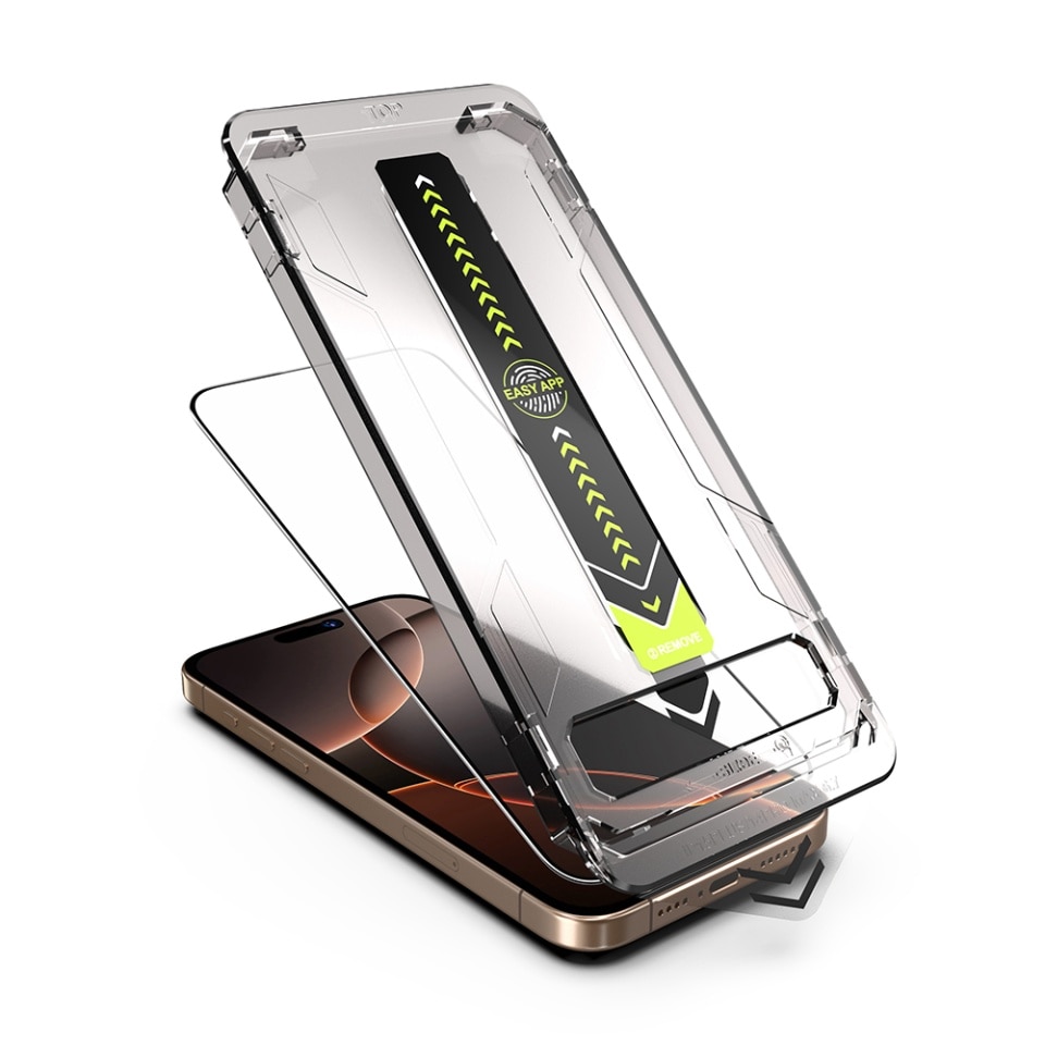 Folie pentru iPhone 15 / 16, SKYDDAR INNOVATION, Sticla Securizata, Ultra HD, TitanGlass, Montare Simpla, set cu sticker, Transparent