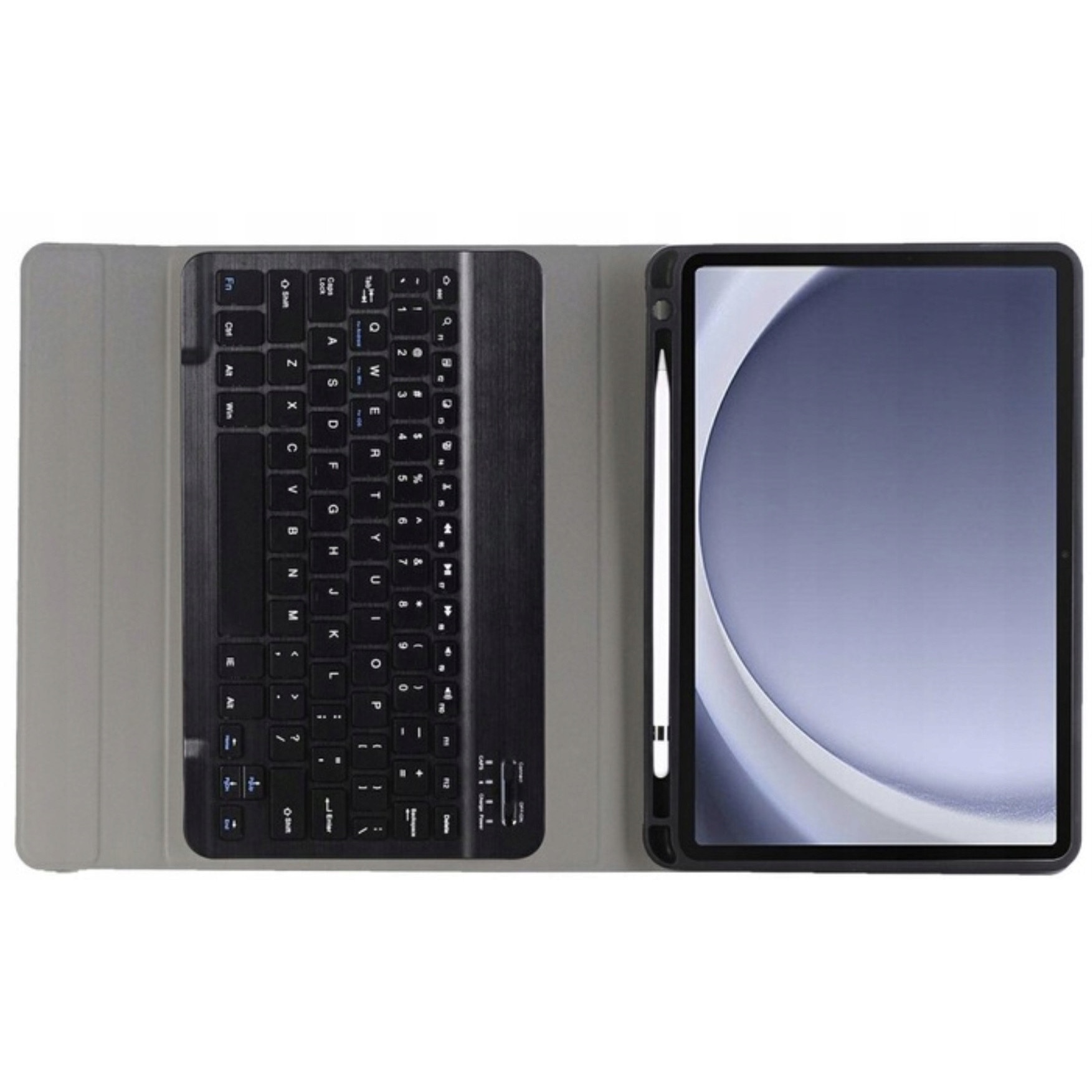 Husa cu tastatura pentru Samsung Galaxy Tab A9 8,7" 2023, negru, functie suport, acces la toate sloturile