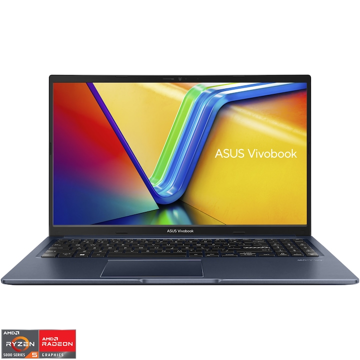 Laptop ASUS Vivobook 15 M1502XA cu procesor AMD Ryzen™ 7 7840HS pana la 5.1GHz, 15.6'', Full HD, IPS, 8GB DDR5 RAM, 512GB SSD, AMD Radeon™ Graphics, No OS, Quiet Blue