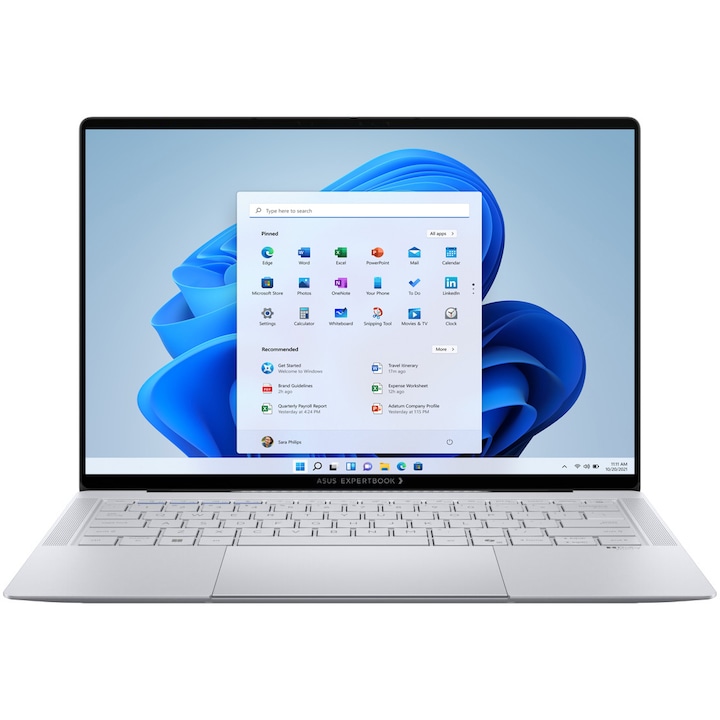 Laptop ASUS ExpertBook Ultra B9406CAA cu procesor Intel® Core™ Ultra X9 vPro 388H pana la 5.1GHz, 14'', WQXGA+, Tandem OLED, Touch, 120Hz, 64GB LPDDR5X, 2TB SSD, Intel® Arc™ Graphics, Windows 11 Pro, Morn Grey
