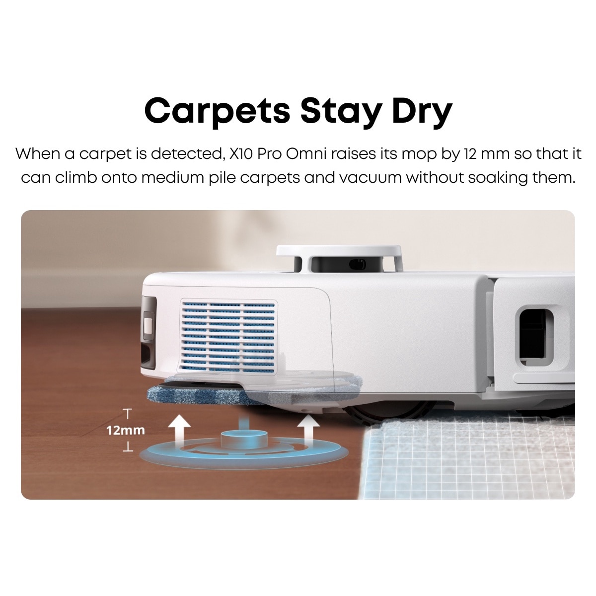 Aspirator robot eufy X10 Pro Omni, 8,000 Pa, Tehnologie MopMaster 2.0, Recipient de praf de 2.5L cu golire automata + uscarea mopului la 45°C, Rezervor de apa de 3L, Autonomie de 173 min, Evitare a obstacolelor cu AI, Alb