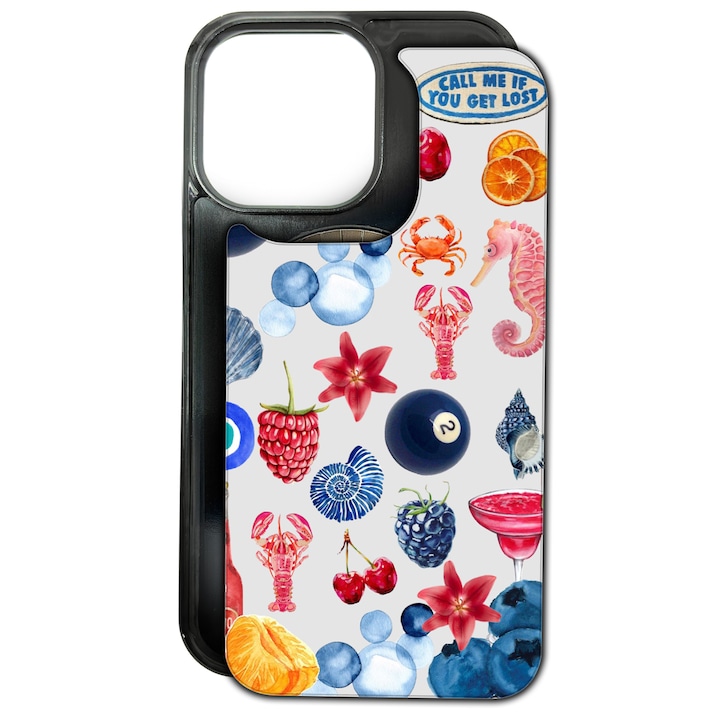 Husa de Protectie MagChange pentru iPhone 15 Pro, Spate Interschimbabil, Plate Summer Loving