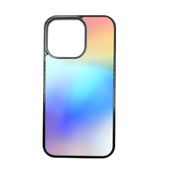 Husa ELENCASE pentru iPhone 13 Pro Max, Laterale Soft Grip TPU si Spate Hard PC, Slim, Margini Ridicate pentru Protectia Ecranului si a Camerelor, Glam Blue