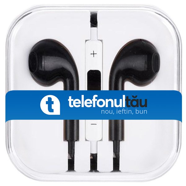 Casti In-Ear Mega Bass cu microfon, Jack 3.5mm, Black