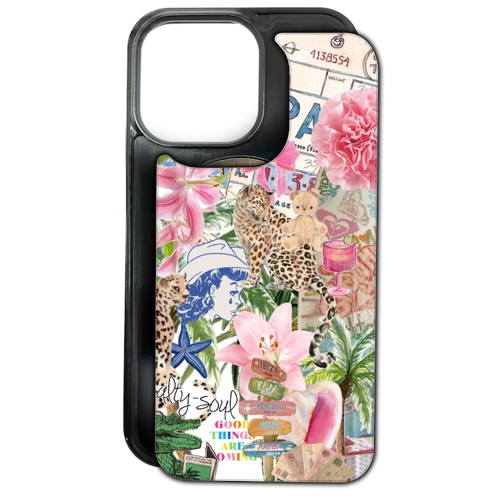 Husa de Protectie MagChange pentru iPhone 15 Pro Max, Spate Interschimbabil, Plate Salty Soul
