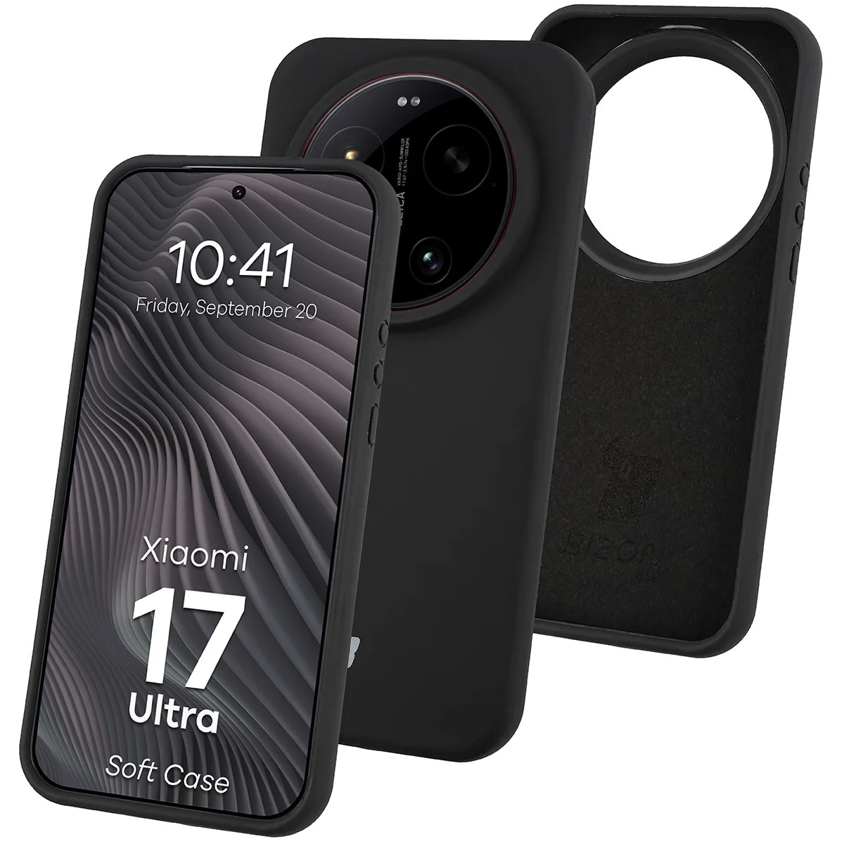 Husa din silicon Bizon Soft Case pentru Xiaomi 17 Ultra, Negru