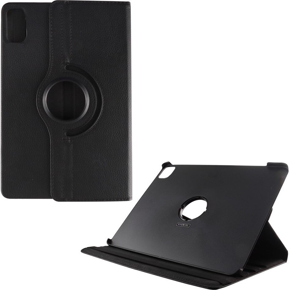 Carcasa Rotativa pentru Tableta Lenovo Tab M9 9.0", Volte-Tel, Neagra, din Derma, cu Stand 2 pozitii
