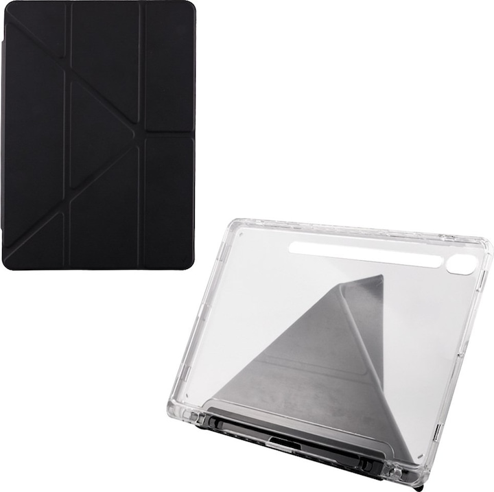 Husa tableta Volte-Tel pentru Samsung Tab S9/S9 FE/S10 FE/S10 Lite, rotativa 360°, piele, neagra, 10.9"