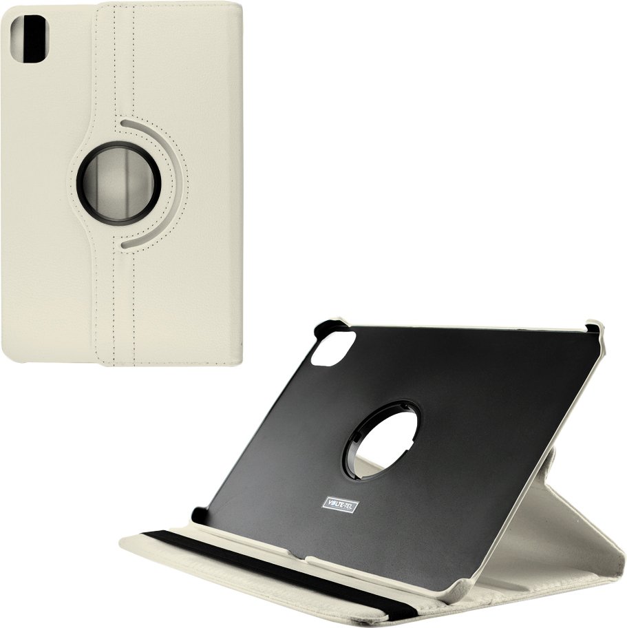 Volte-Tel, Husa tableta din piele rotativa 360° cu stand 2 pozitii si decupaje pentru camera, compatibila cu Xiaomi Pad 5 11.0, Off White