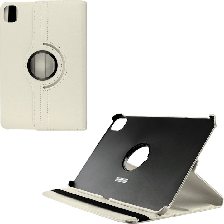 Volte-Tel, Husa tableta din piele rotativa 360° cu stand 2 pozitii si decupaje pentru camera, compatibila cu Xiaomi Pad 5 11.0, Off White