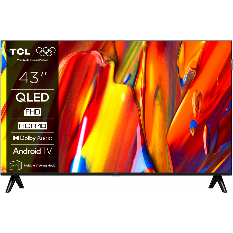 Televizor TCL QLED 43V5C, 108 cm, Smart Google TV, Full HD, clasa F, (Model 2025), Negru