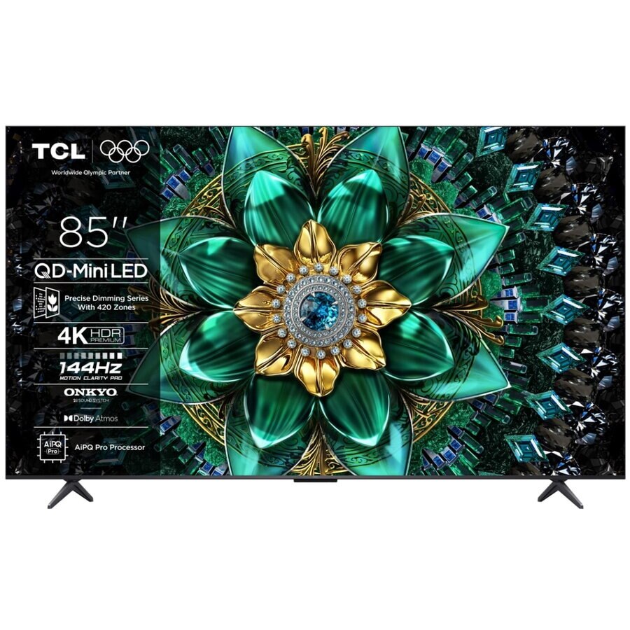 Televizor TCL Mini LED 85Q6C, 215 cm, Smart Google TV, 4K Ultra HD, WiFi, CI+, (Model 2025), Negru