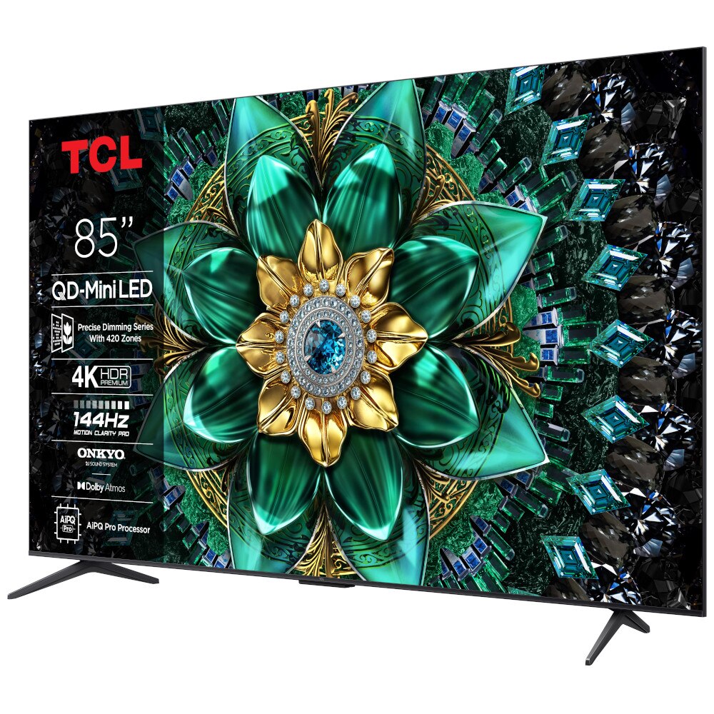 Televizor TCL Mini LED 85Q6C, 215 cm, Smart Google TV, 4K Ultra HD, WiFi, CI+, (Model 2025), Negru