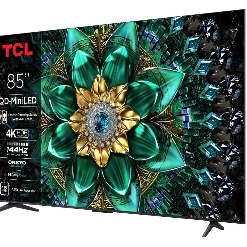 Televizor TCL Mini LED 85Q6C, 215 cm, Smart Google TV, 4K Ultra HD, WiFi, CI+, (Model 2025), Negru