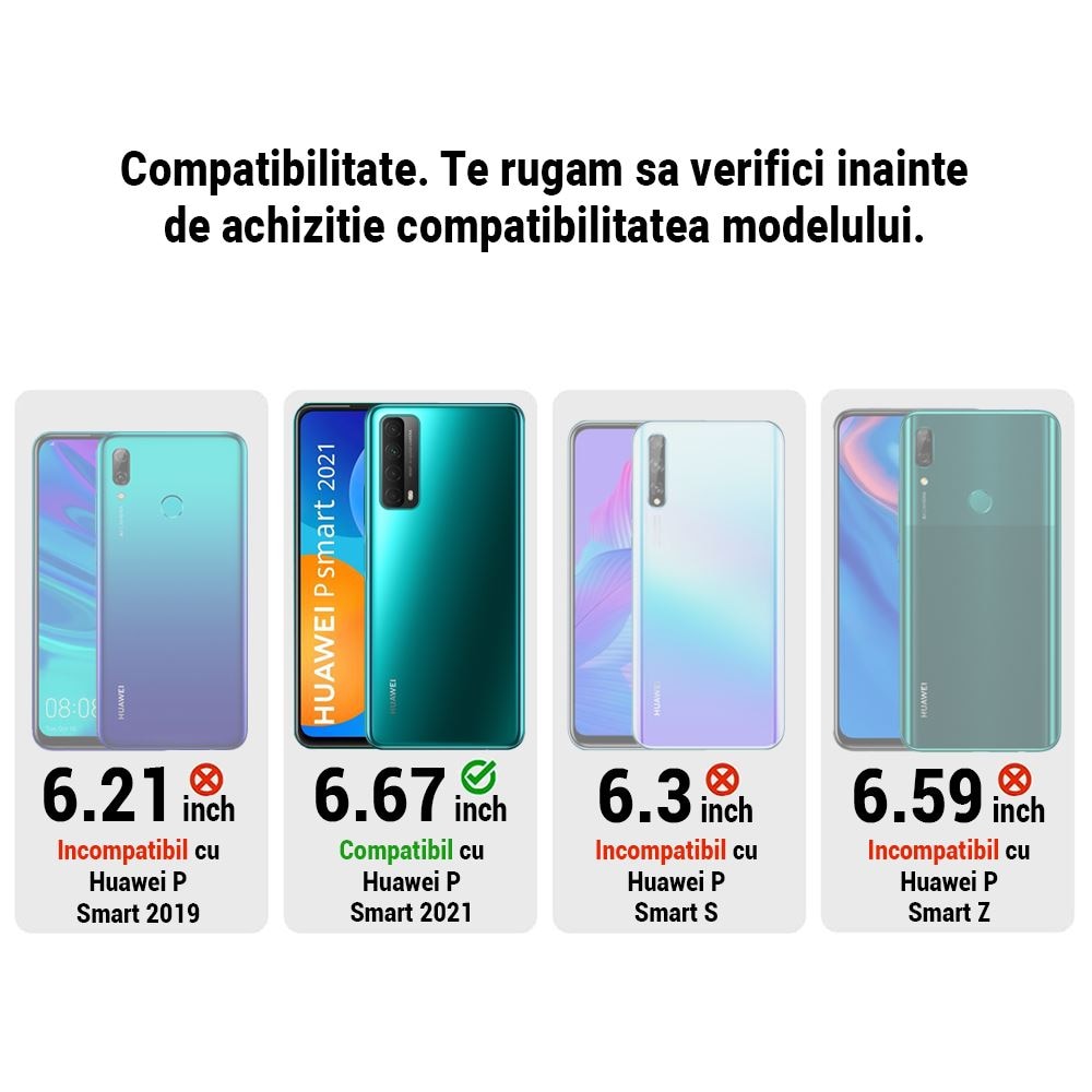 Husa Carte Elegance pentru Huawei P Smart 2021, Slim, Inchidere Magnetica, Albastru
