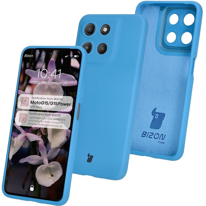 Husa Bizon Soft Case pentru Motorola Moto G15 / G15 Power, albastru