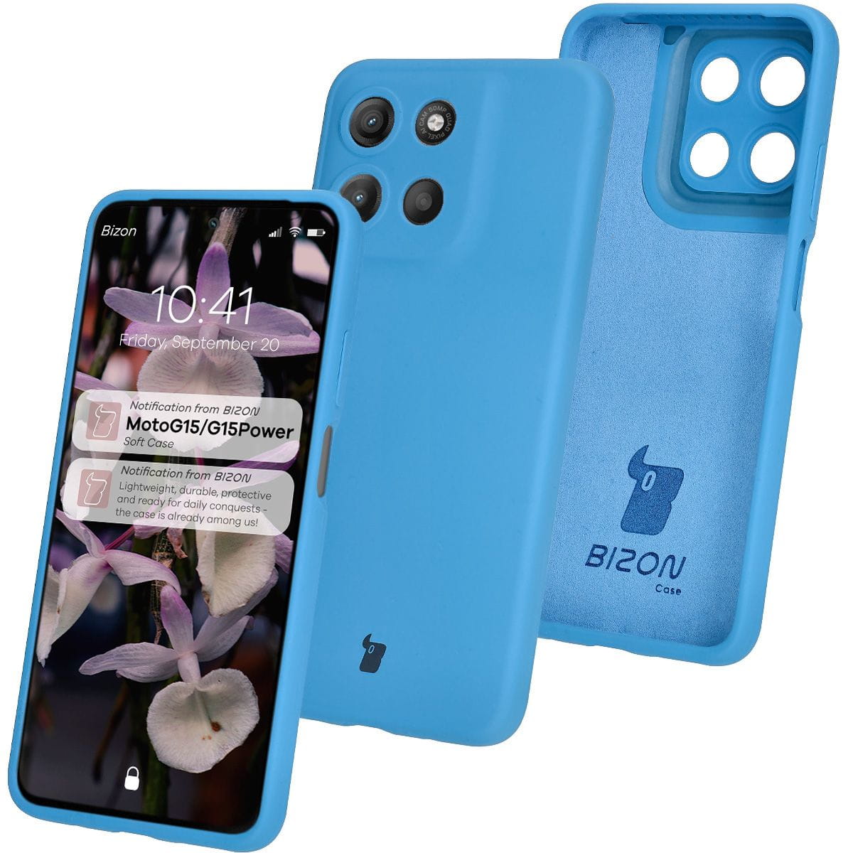 Husa Bizon Soft Case pentru Motorola Moto G15 / G15 Power, albastru