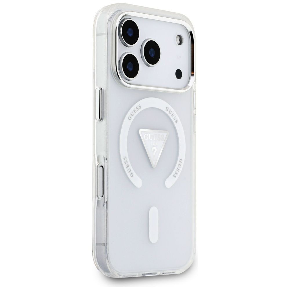 Husa pentru iPhone 17 Pro - Guess IML Gradient Triangle Logo MagSafe (GUHMP17LHGTMLCGT) - Clear