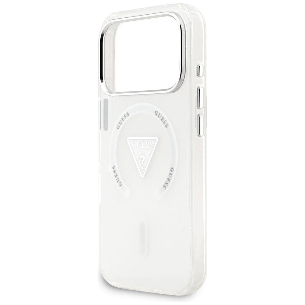 Husa pentru iPhone 17 Pro - Guess IML Gradient Triangle Logo MagSafe (GUHMP17LHGTMLCGT) - Clear