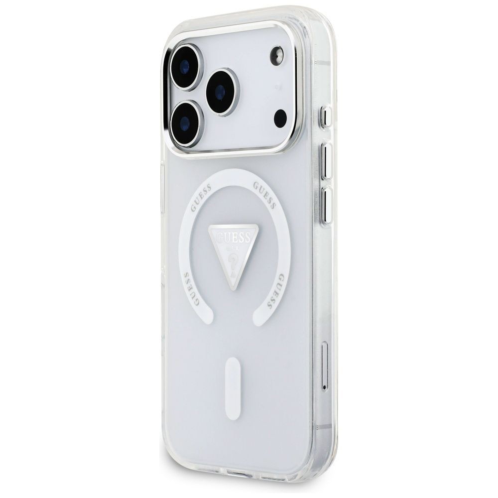 Husa pentru iPhone 17 Pro - Guess IML Gradient Triangle Logo MagSafe (GUHMP17LHGTMLCGT) - Clear