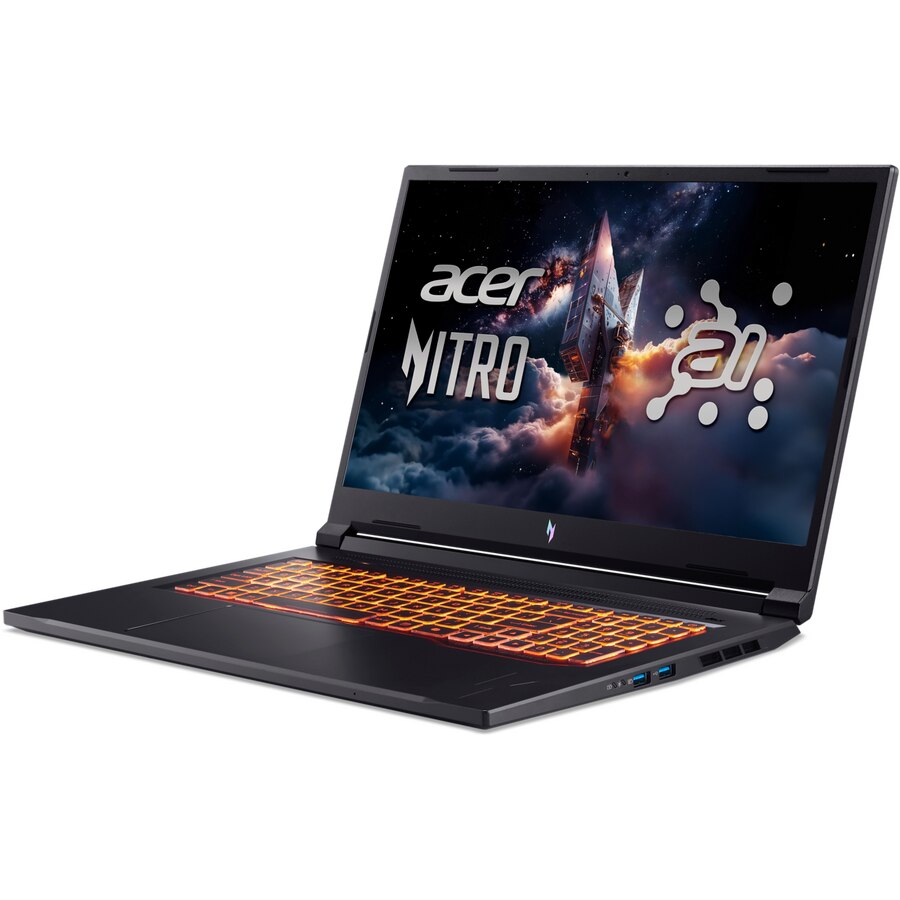 Laptop Acer Nitro V 17 ANV17-41-R27Z, 17.3 inch, QHD IPS, AMD Ryzen AI 7-260H, 32GB RAM, 1TB SSD, Nvidia GeForce RTX 5060 8GB, Windows 11 Home, Negru