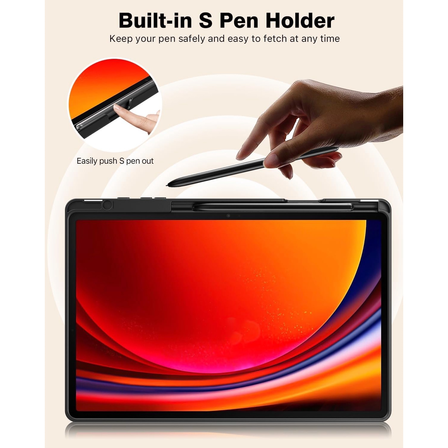 Husa pentru Samsung Galaxy Tab S10+/S9+/S9Fe+, 12.4", UltraSlim de tip stand, functie sleep/wake-up, Smart Cover, model Burgundy, Sigloo