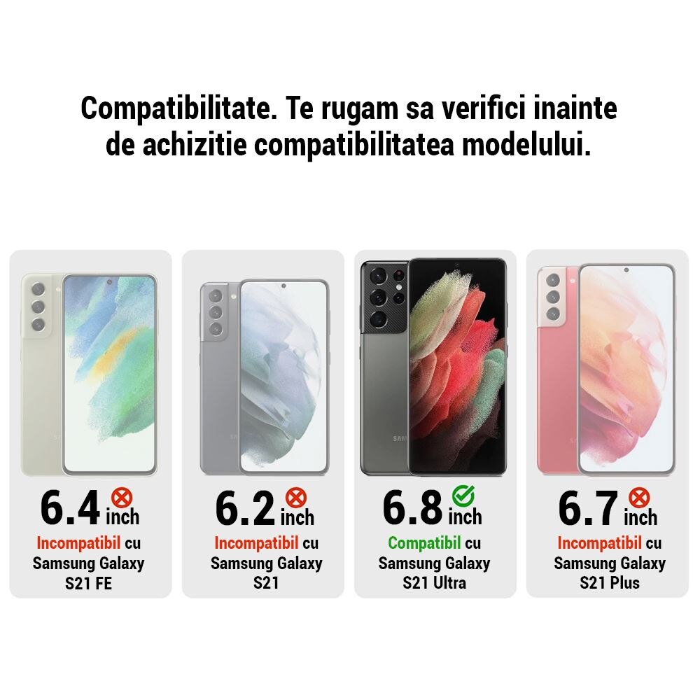 Husa din Silicon Soft Touch pentru Samsung Galaxy S21 Ultra 6.8", Rosu