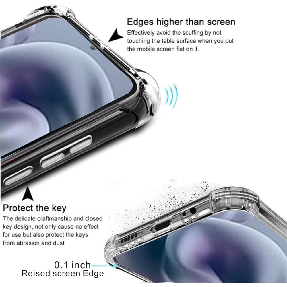 Intelli® Husa silicon compatibila cu Motorola Moto G86 Power, Anti soc, Transparent
