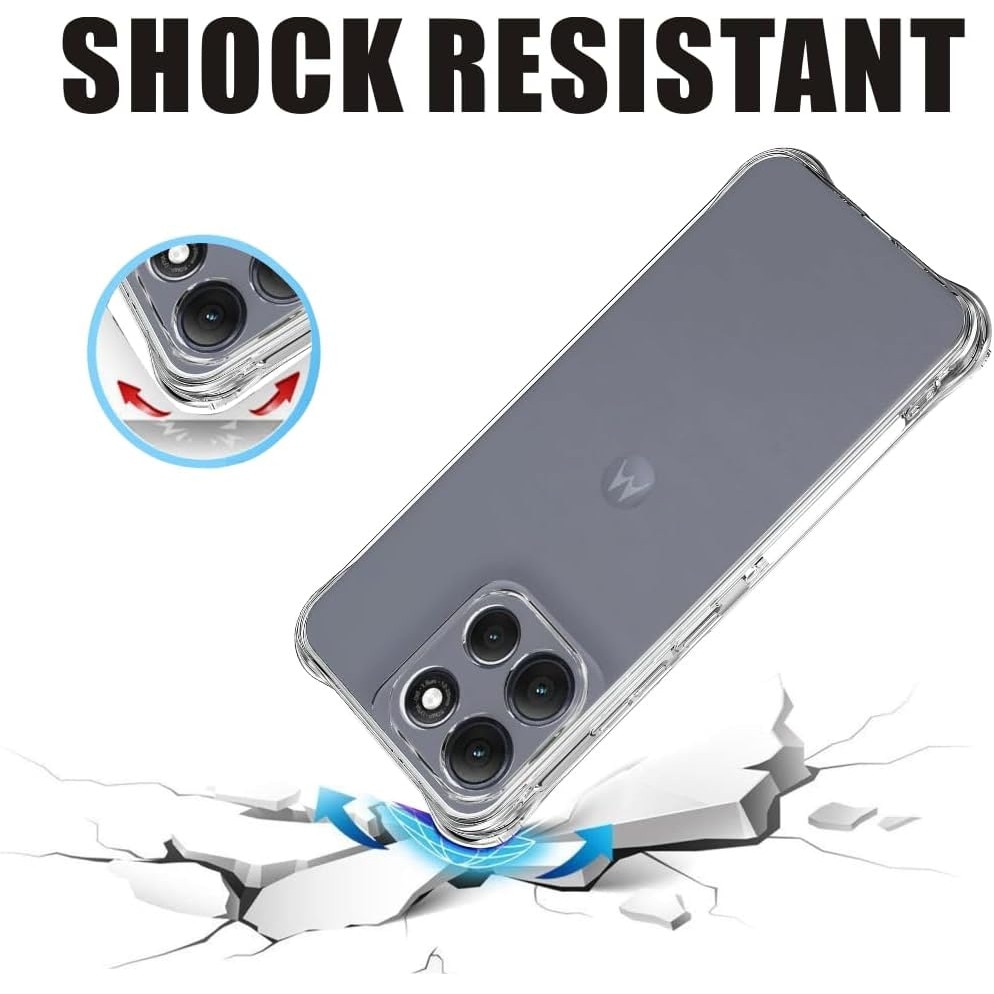 Intelli® Husa silicon compatibila cu Motorola Moto G86 Power, Anti soc, Transparent