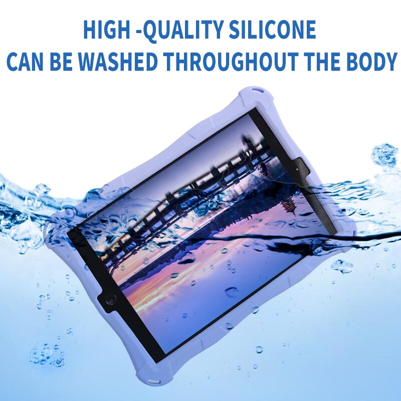 Husa tableta, PMIXO, pentru iPad de 9,7 inch,, suport rotativ, anti-soc, jucarie antistres, albastru