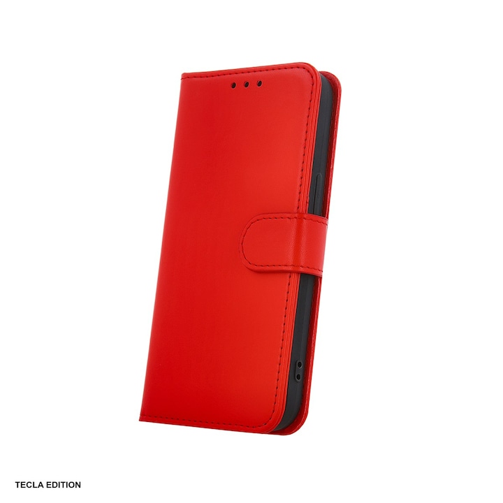 Husa Smart Classic pentru Xiaomi Redmi 14C, Redmi 14C 5G, tip carte cu inchidere magnetica, Rosu