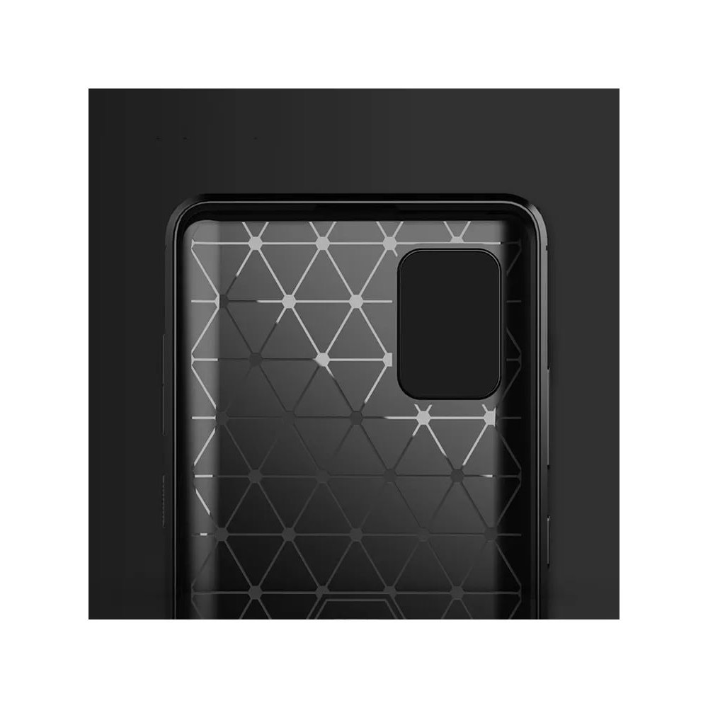 Husa de telefon, Forcell, compatibil cu Samsung Galaxy A51 5G, model Carbon Antisoc, TPU, Negru