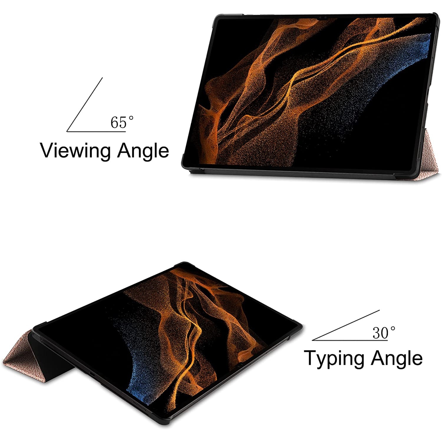 Husa pentru Samsung Galaxy Tab S10+/S9+/S9Fe+, 12.4", UltraSlim de tip stand, functie sleep/wake-up, Smart Cover, model Golden, Sigloo