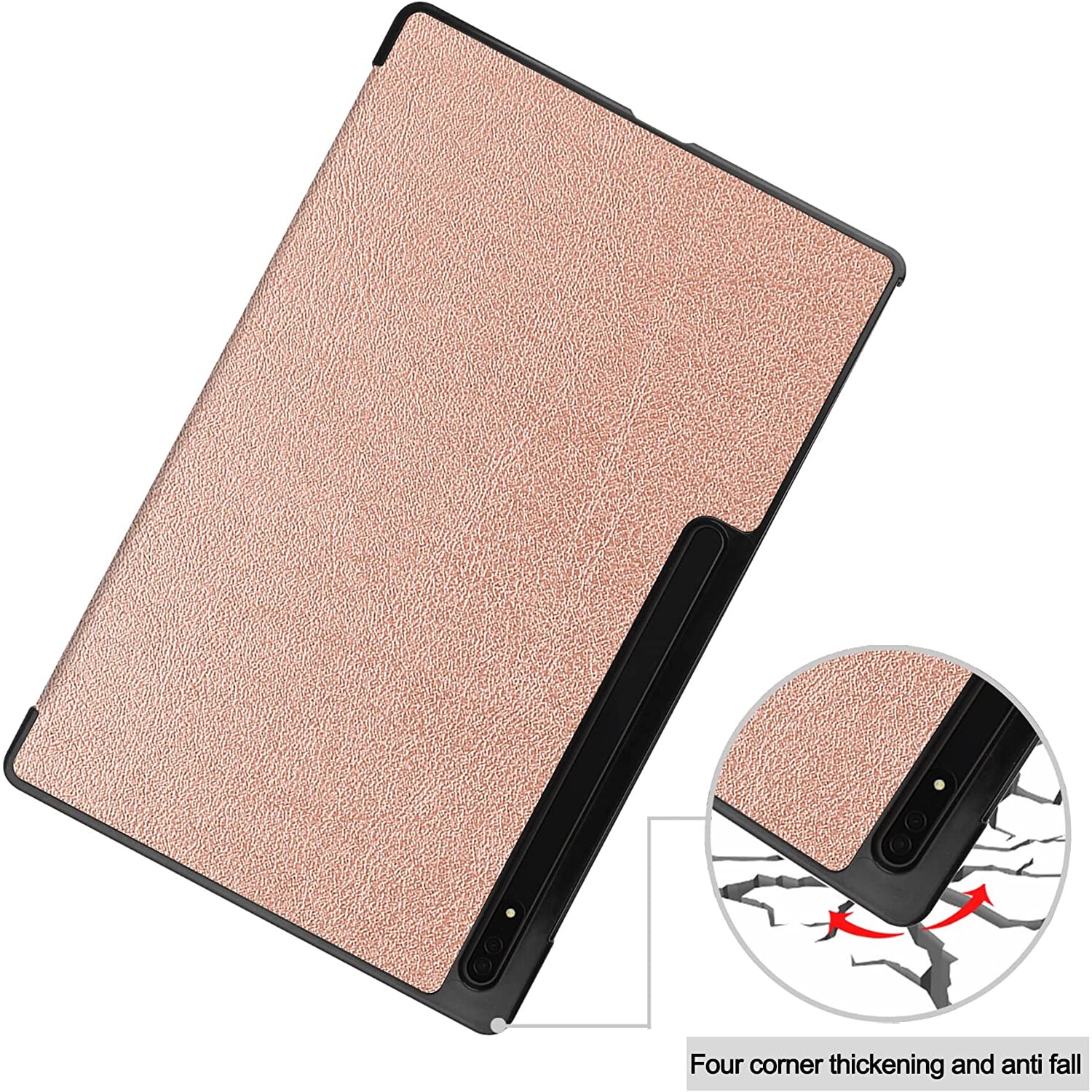 Husa pentru Samsung Galaxy Tab S10+/S9+/S9Fe+, 12.4", UltraSlim de tip stand, functie sleep/wake-up, Smart Cover, model Golden, Sigloo