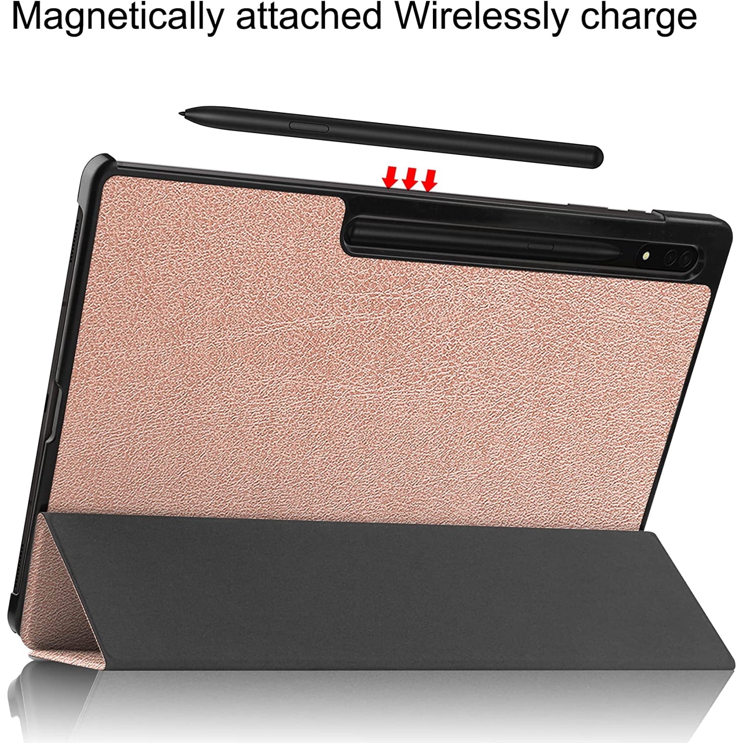 Husa pentru Samsung Galaxy Tab S10+/S9+/S9Fe+, 12.4", UltraSlim de tip stand, functie sleep/wake-up, Smart Cover, model Golden, Sigloo