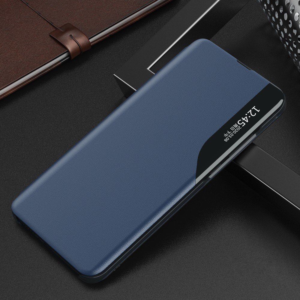 Husa Compatibil cu Telefon, Smart View G-Tech Compatibila cu Samsung Galaxy A53, Piele Ecologica, Stand, Albastru