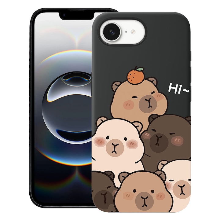 BestCase® Husa TPU Ultra Slim Compatibila cu Apple iPhone 16e / iPhone 17e, Cute Kawaii Capybara Cartoon, 1992024 B 2022