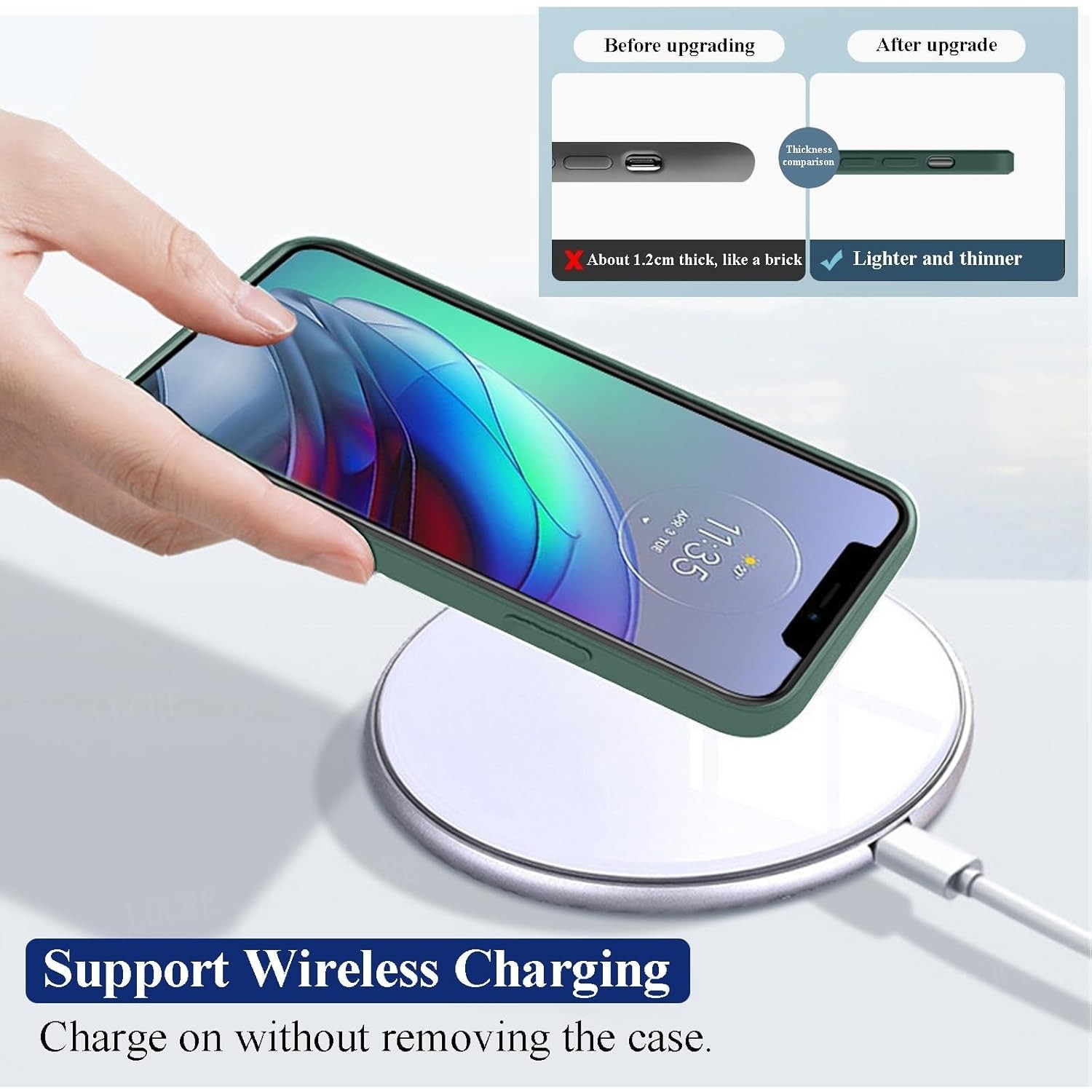 Husa de Protectie, Flippy, pentru Huawei Pura 70 Pro, Liquid Silicone, cu Microfibra pe Interior, Protectie Antisoc, Compatibil Incarcare Wireless, Verde