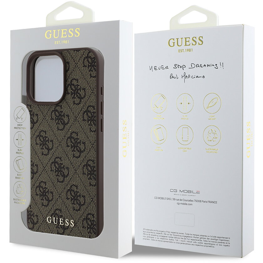 Husa pentru iPhone 16 Pro - Guess Hardcase 4G Classic (GUHCP16LG4GFGR) - Black