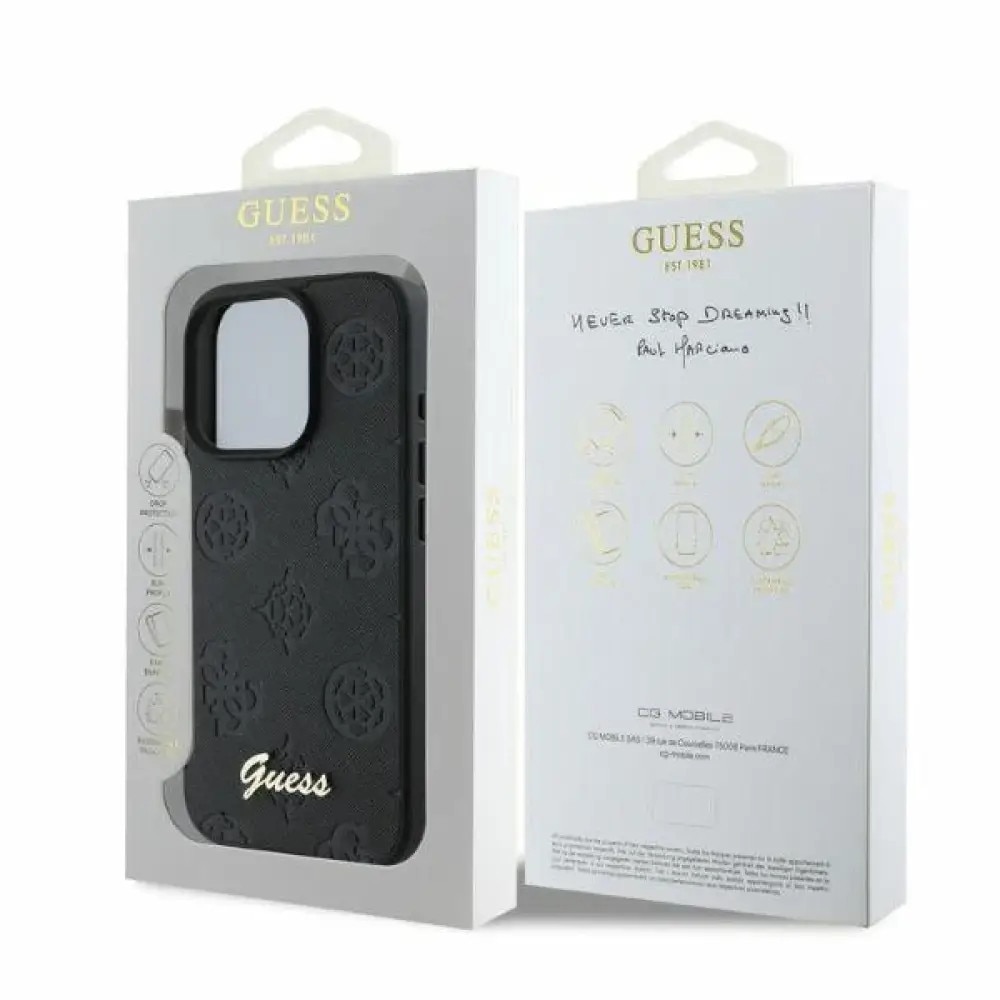 Husa pentru iPhone 16 Pro - Guess Hardcase 4G Classic (GUHCP16LG4GFGR) - Black