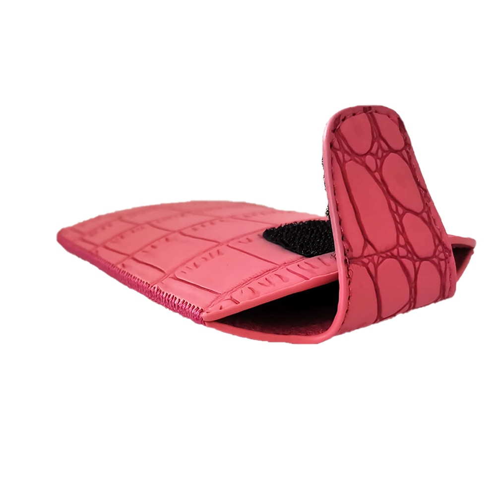 Husa G-Tech Divine Crocodile, Tip Saculet, Compatibila cu Nokia 105, inchidere ferma cu Scai, Imitatie Piele de Crocodil, Roz