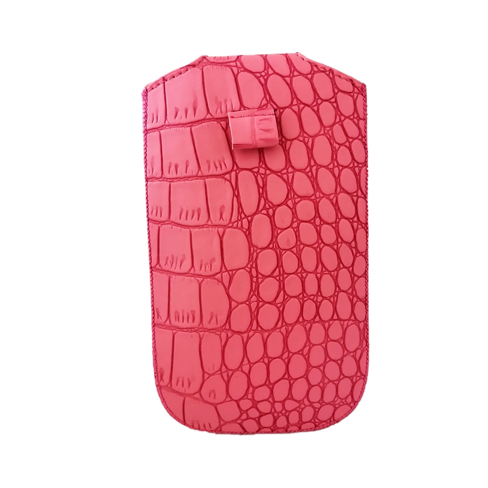 Husa G-Tech Divine Crocodile, Tip Saculet, Compatibila cu Nokia 105, inchidere ferma cu Scai, Imitatie Piele de Crocodil, Roz