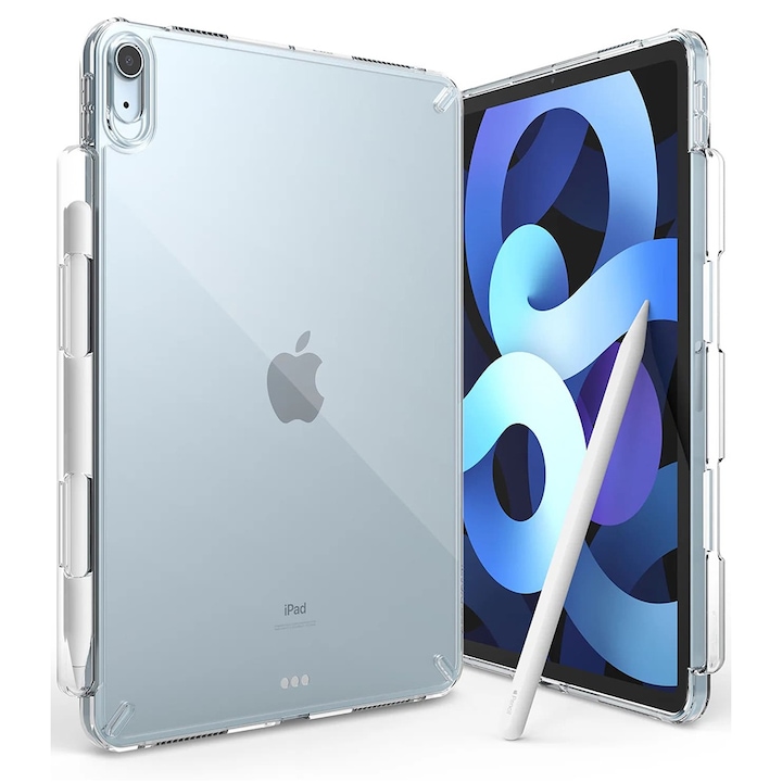 Husa de protectie Ringke pentru tableta compatibila cu Apple iPad Air 4 2020/Air 5 2022/Air 11 2024, Fusion, slot pentru Pen, silicon, Transparent
