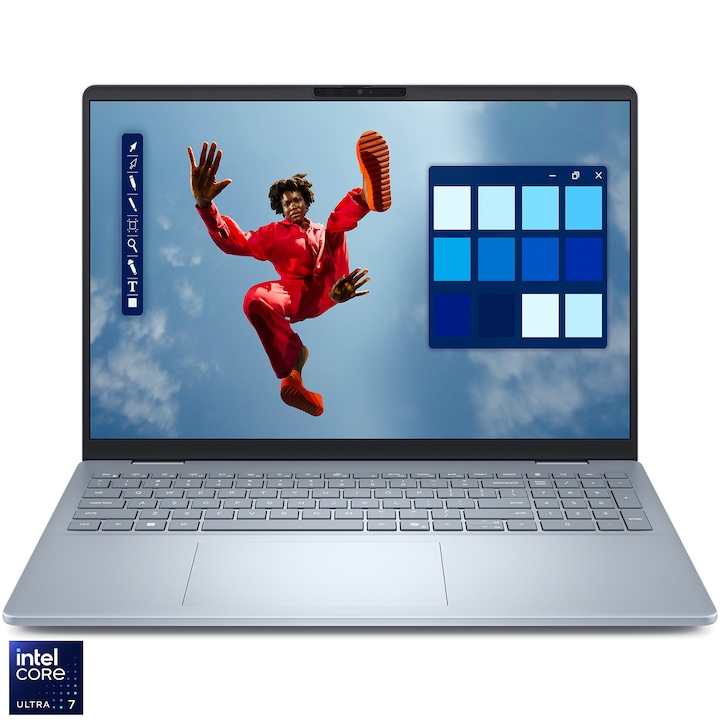 Laptop Dell 16 Plus DB16250 Procesor Intel® Core™ Ultra 7 256V 12M Cache, up to 4.80 GHz 16" WQXGA, 16GB, 512GB SSD, Intel Arc 140V Graphics, Windows 11 Pro, Albastru