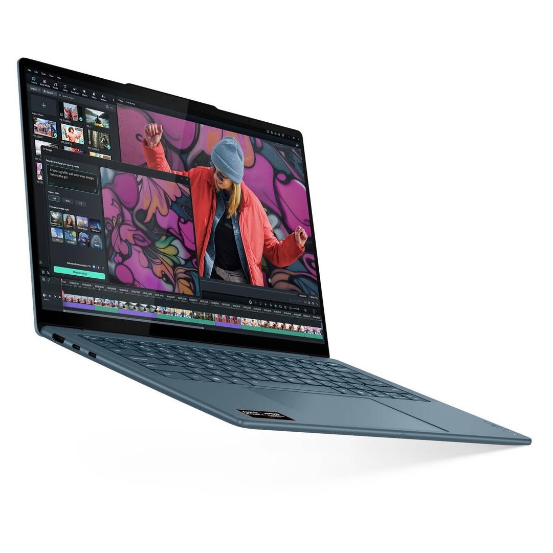 Laptop Lenovo Yoga Slim 7 WUXGA 14 inch AMD Ryzen AI 5 330 16GB 512GB SSD Windows 11 Home Tidal Teal