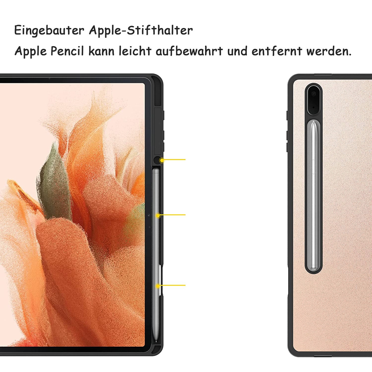Husa pentru tableta compatibila cu Samsung Galaxy Tab S7 FE 12.4 / S8+ 5G / S7+ 12.4, model 0805BM-WXOTTO-CWY-0060, subtire din piele PU ecologica cu interior TPU si suport stand, negru, 29 x 20 x 1,3 cm