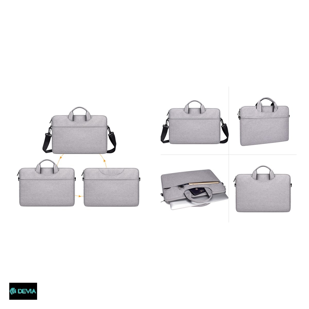 Geanta laptop Devia Justyle 15.4", Gri