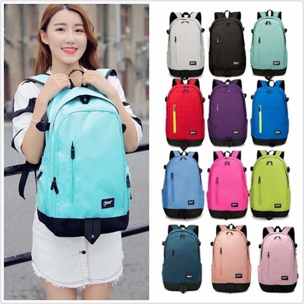 Rucsac pentru laptop din textil rezistent la apa, anti-furt, compartiment captusit pentru 15.6 inch, curea pentru troler si multiple buzunare, albastru deschis, 30 L
